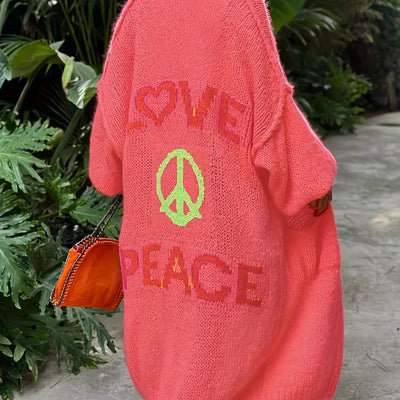 Cardigan Peacy™ con stampa Peace and Love