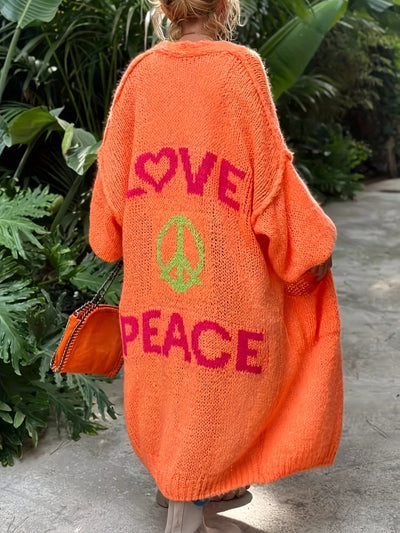Cardigan Peacy™ con stampa Peace and Love