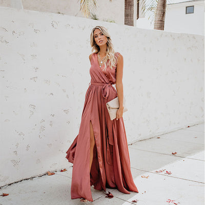 Lola - Exquisiter Hals ärmelloses Langes Modekleid