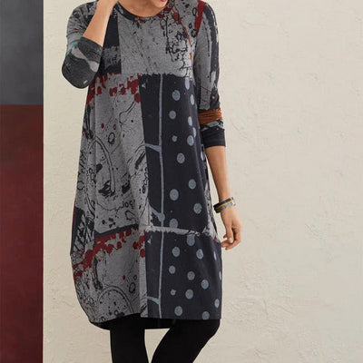 Diana - Vintage Kleid mit abstraktem Druck