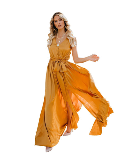 Lola - Exquisiter Hals ärmelloses Langes Modekleid