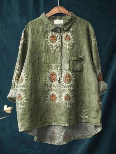 Lila - Bluse mit floralem Druck