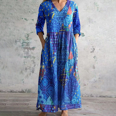 Emily - Vintage Kleid mit abstraktem Druck