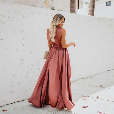 Lola - Exquisiter Hals ärmelloses Langes Modekleid