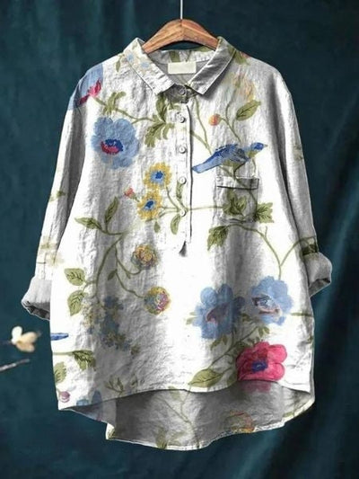Lila - Bluse mit floralem Druck
