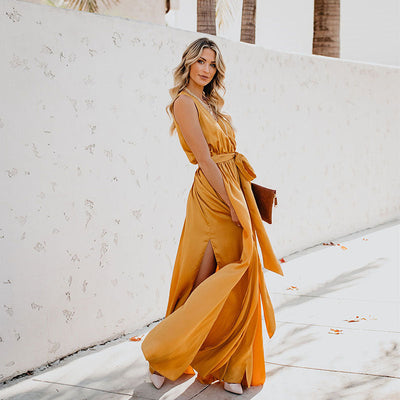 Lola - Exquisiter Hals ärmelloses Langes Modekleid