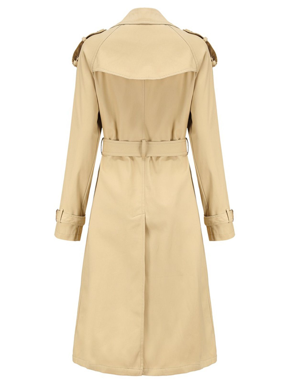LANGE VINTAGE TRENCHJACKE MIT GÜRTEL UND KNÖPFEN