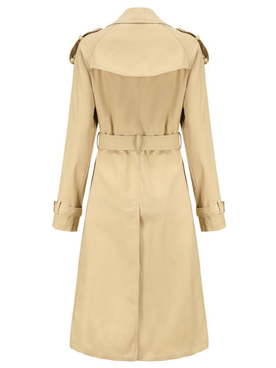 LANGE VINTAGE TRENCHJACKE MIT GÜRTEL UND KNÖPFEN