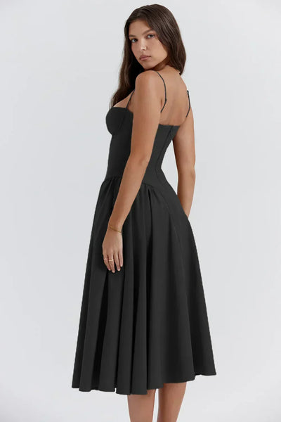 Liana - Ärmelloses Korsett-Midikleid
