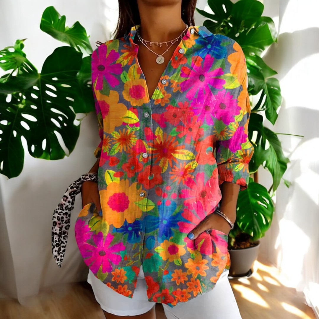 Carla™ - Vintage-Bluse mit Blumendruck