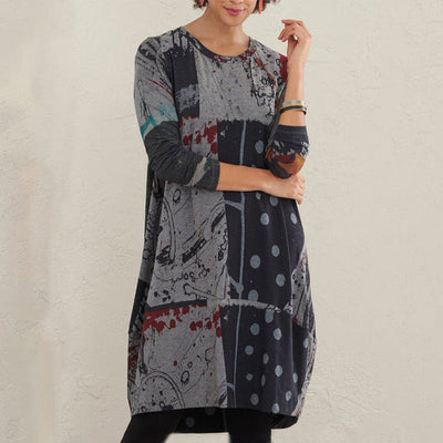 Diana - Vintage Kleid mit abstraktem Druck
