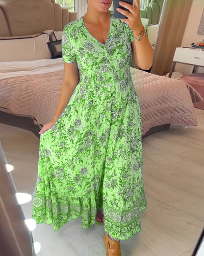 Robe col V fleurie Romy™ 