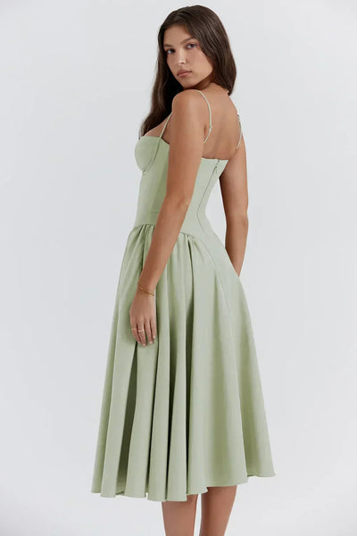 Liana - Ärmelloses Korsett-Midikleid