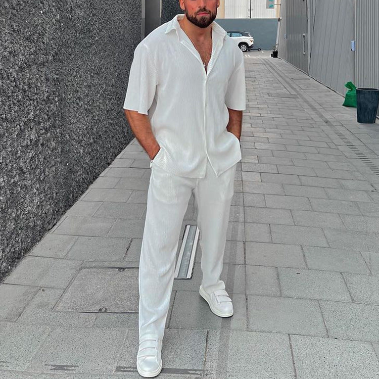 "RelaxFit Lounge Ensemble" - 2teiler mit Hemd und langer Hose