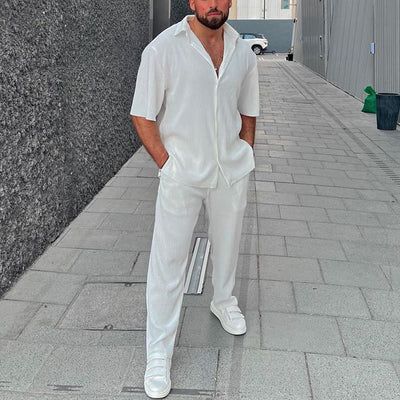 "RelaxFit Lounge Ensemble" - 2teiler mit Hemd und langer Hose
