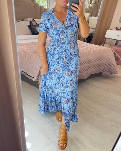 Robe col V fleurie Romy™ 