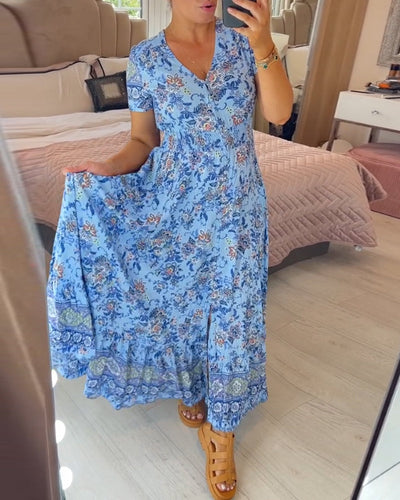 Robe col V fleurie Romy™ 
