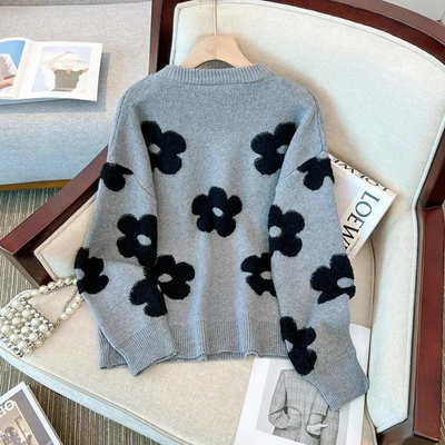 SINCI - Italienischer Kuscheliger Pullover mit Blumenmuster