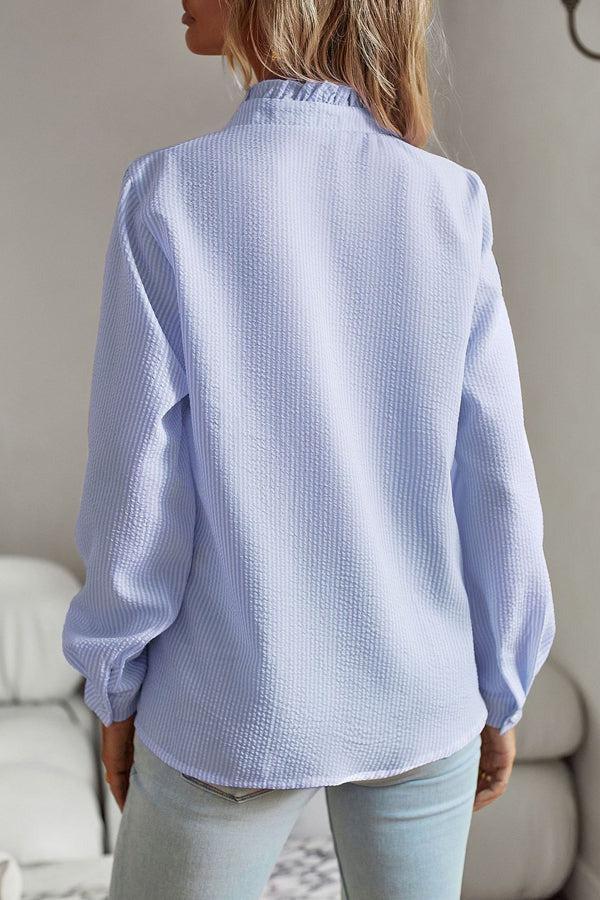 Marie - Blaues Langarm-Shirt mit Druck