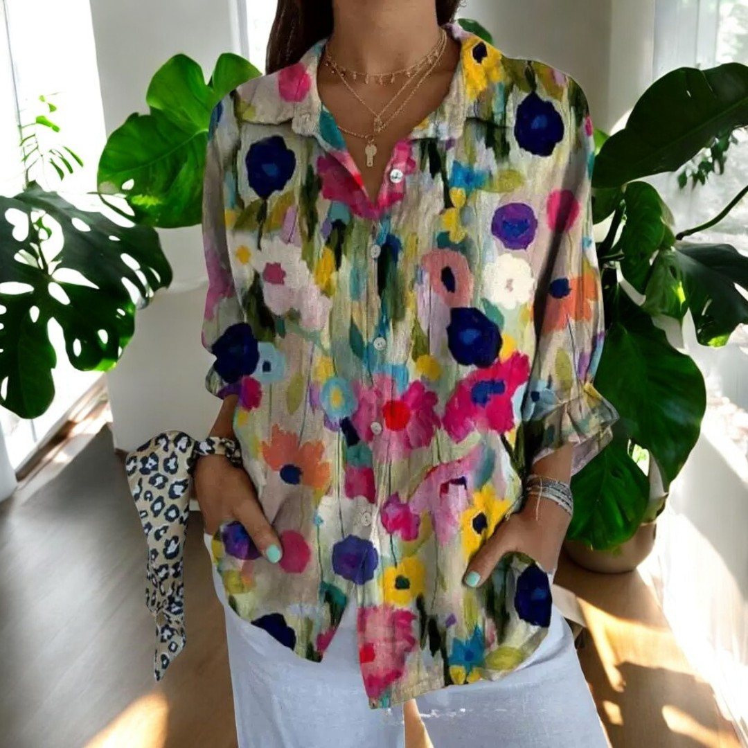 Carla™ - Vintage-Bluse mit Blumendruck