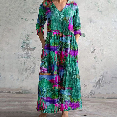 Moony - Vintage Kleid mit abstraktem Druck