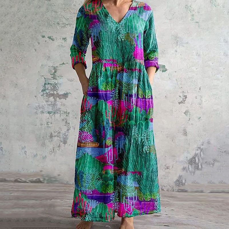 Moony - Vintage Kleid mit abstraktem Druck