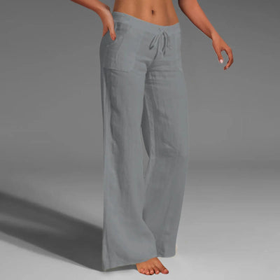 Emma | Pantaloni elasticizzati in cotone e lino