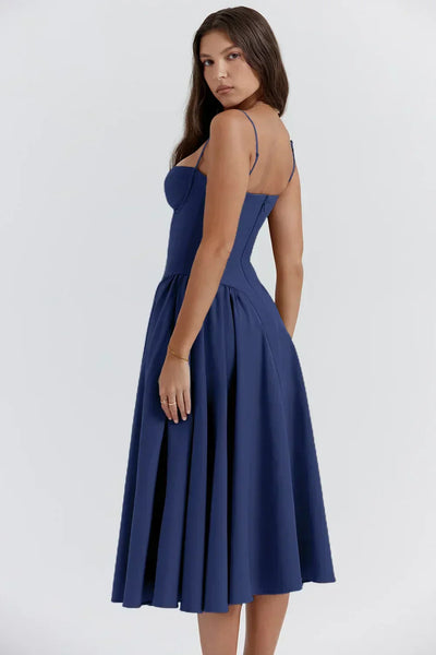 Liana - Ärmelloses Korsett-Midikleid