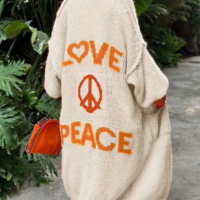 Cardigan Peacy™ con stampa Peace and Love