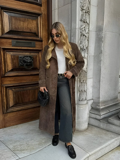 Nali | langer Mantel mit Gürtel