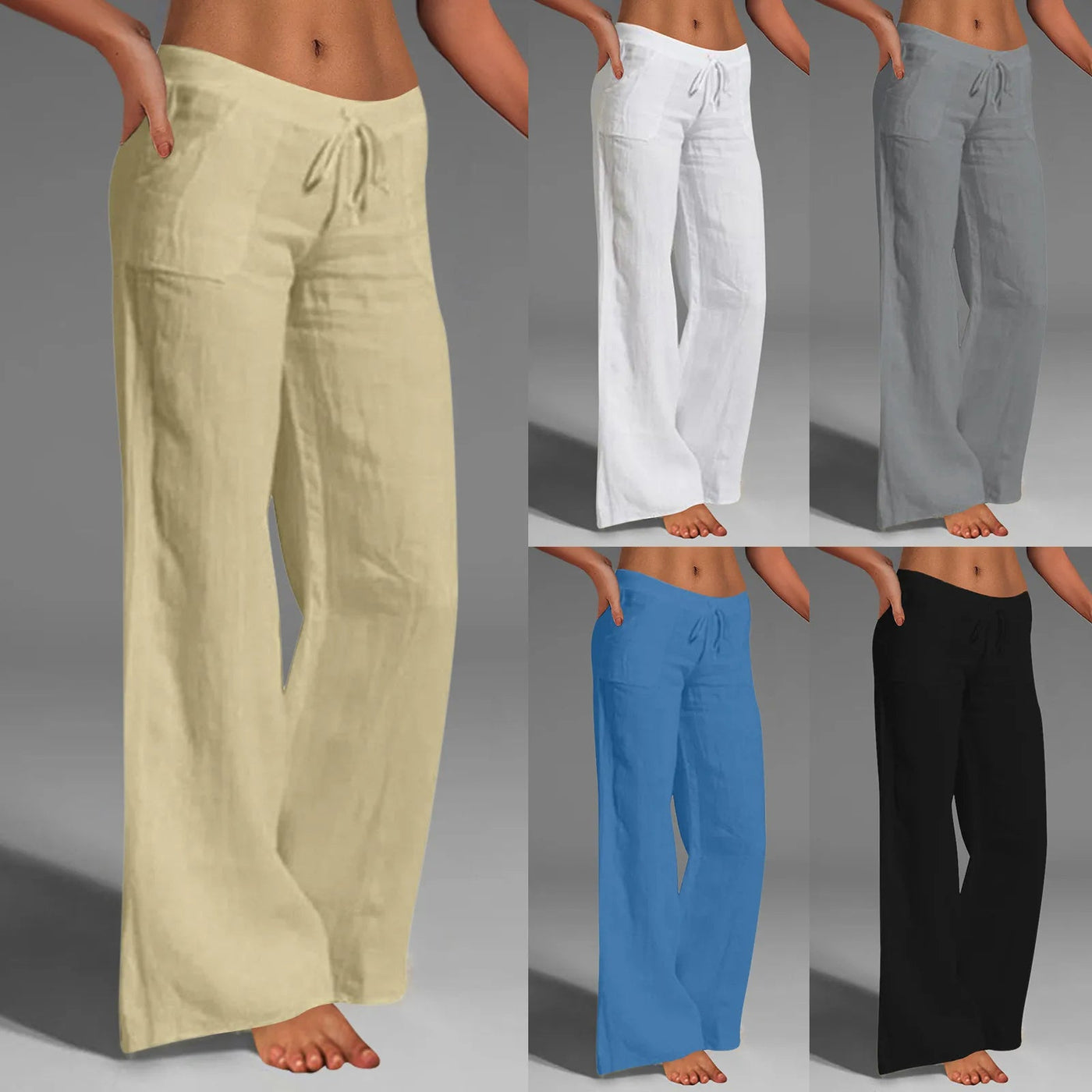 Emma | Pantaloni elasticizzati in cotone e lino