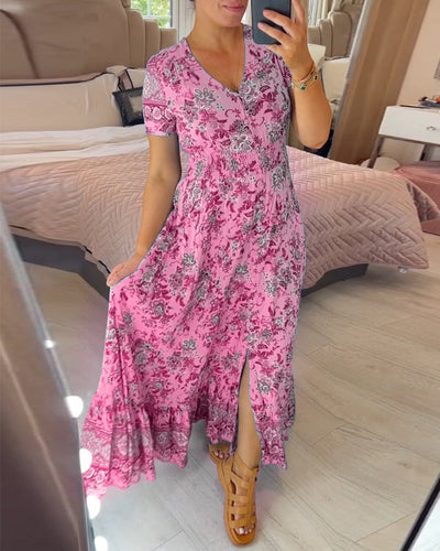 Robe col V fleurie Romy™ 