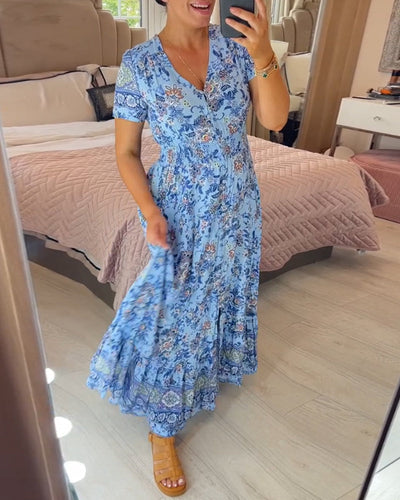 Robe col V fleurie Romy™ 