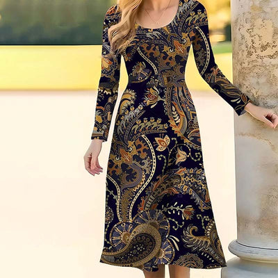 Dionne - Vintage Kleid mit abstraktem Druck