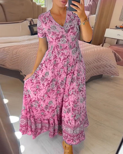 Robe col V fleurie Romy™ 