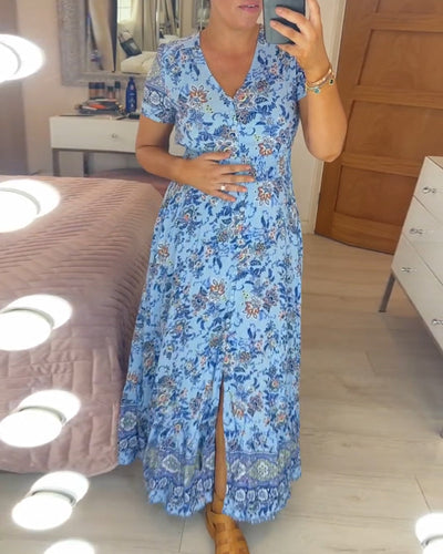 Robe col V fleurie Romy™ 