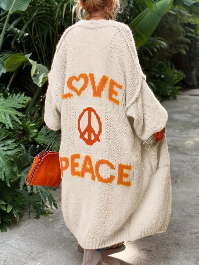 Cardigan Peacy™ con stampa Peace and Love
