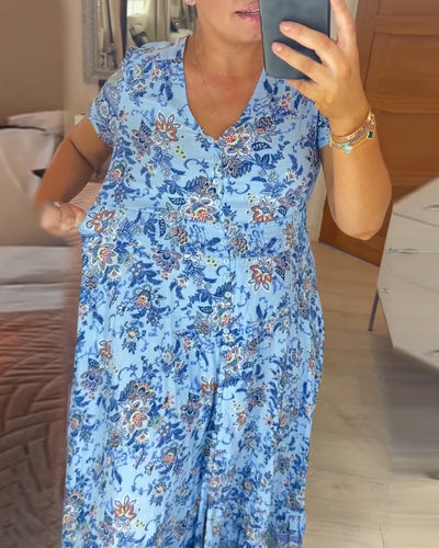 Robe col V fleurie Romy™ 