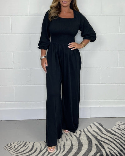 Savannah™ - Einfarbiger Jumpsuit mit Ausschnitt