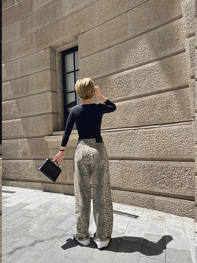 Talia | Weite Leopardenjeans