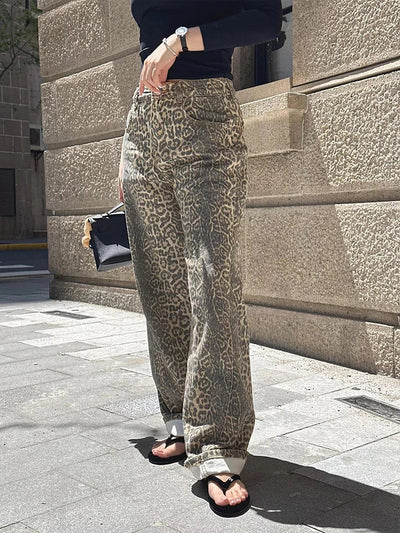 Talia | Weite Leopardenjeans