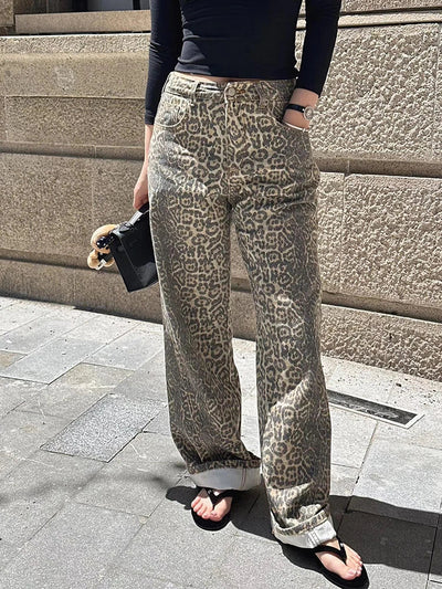 Talia | Weite Leopardenjeans