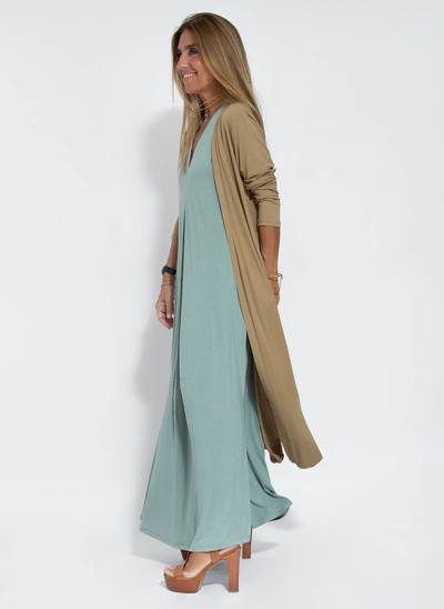 Solana - Ensemble bestehend aus einem langen, figurformenden Kleid und einer Weste