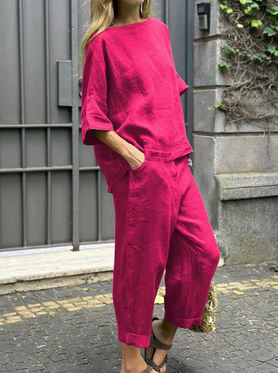MIA Leinen - Kombi Set aus Top und Hose