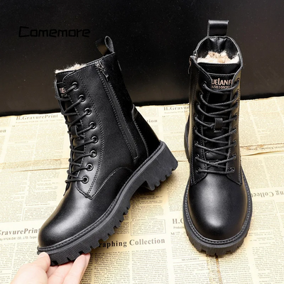 Lenia | Warme Lederstiefel mit Reißverschluss