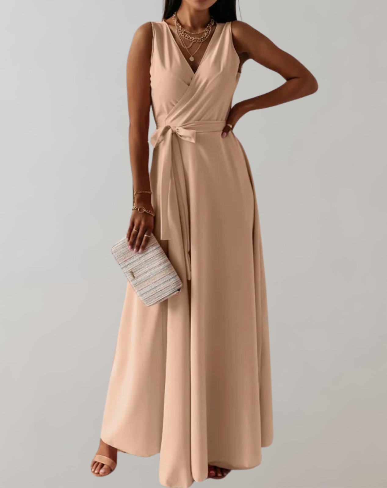 Esme - Cocktail Kleid mit Taillengurtel | Schickes Maxikleid Zeitlos Design