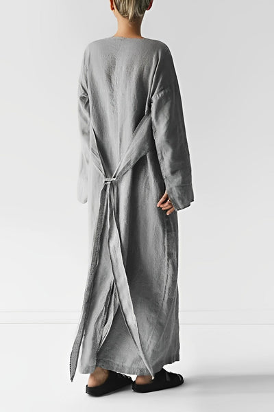 Emily - Leinen Wickel Maxikleid
