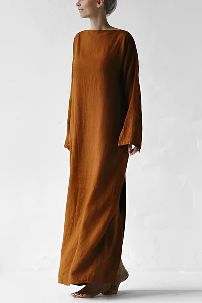 Emily - Leinen Wickel Maxikleid