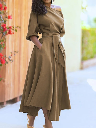 Elodie - Kleid mit Schnürung und Laternenärmeln