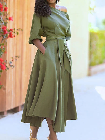Elodie - Kleid mit Schnürung und Laternenärmeln